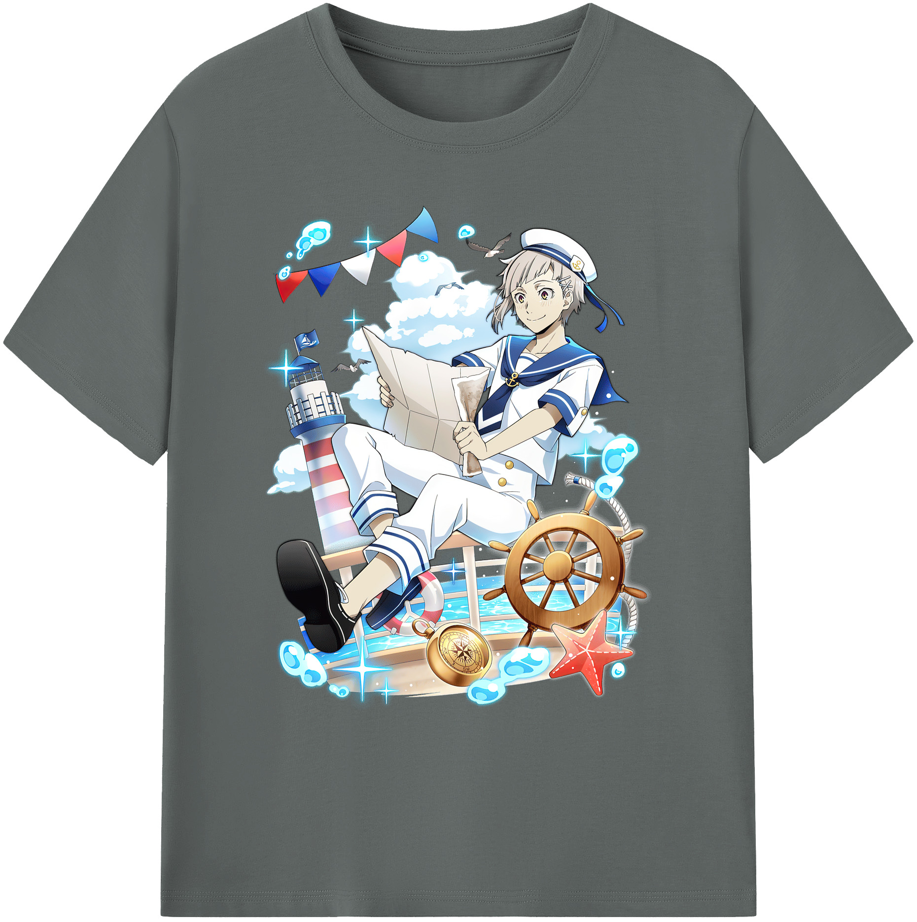 （画像用） 文豪ストレイドッグス Bungo Stray Dogs 綿100％ メンズ半袖Tシャツ｜肌触りやわらか＆通気性